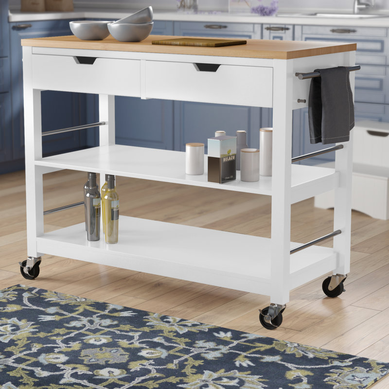 Jones Street 48 " W Kitchen Island with Solid Wood Top