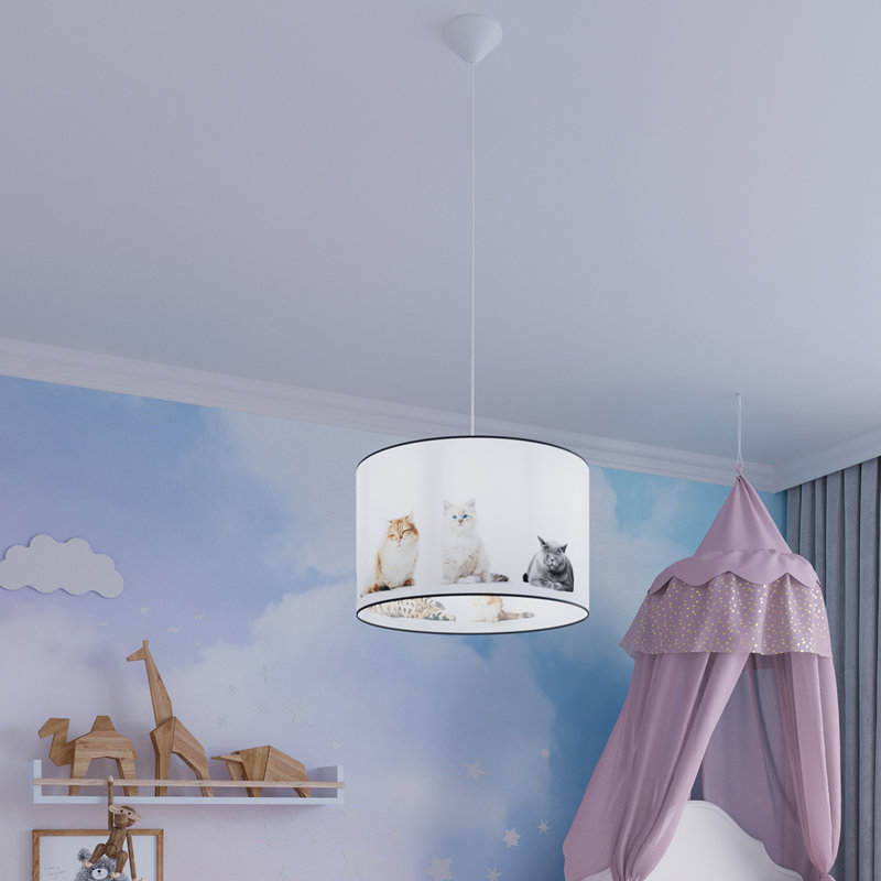 1 - Light White Pendant, 28cm H x 43cm W x 43cm D