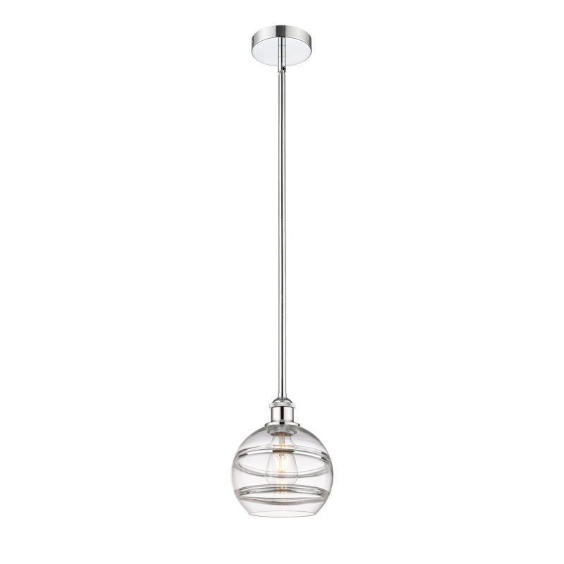 Luminaire suspendu 8 lumières Edison Bienes, Chrome poli, Transparent