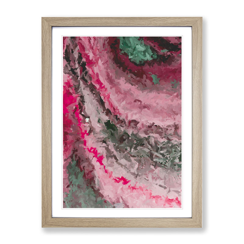 Transform Abstract - Wall Art, 48cm H x 36cm W, Oak Framed, White