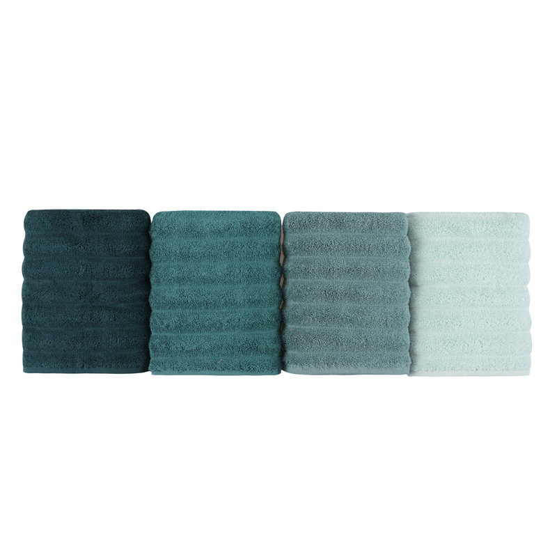 Ensemble de serviettes 4 pièces 100% coton, Bleu pétrole