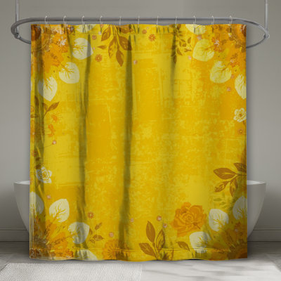 Rideaux de douche à bordure jaune