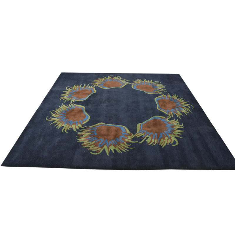 7 Ft Rectangle Pharris Navy Blue Rug