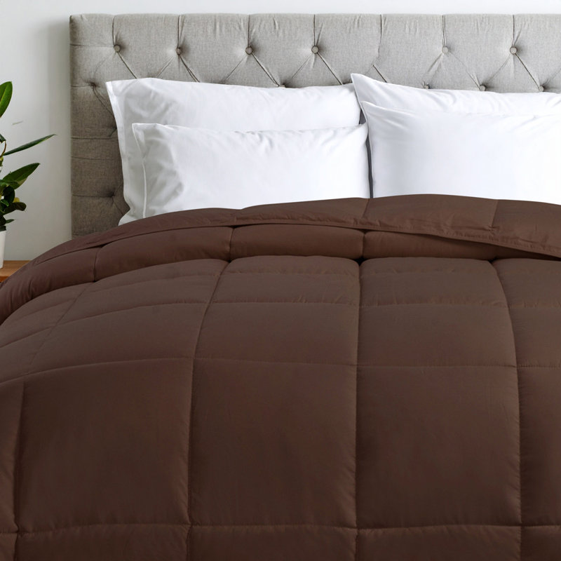 Insert de couette en duvet synthétique réversible Blue Nile Mills Classic, Édredon simple TG, Chocolat