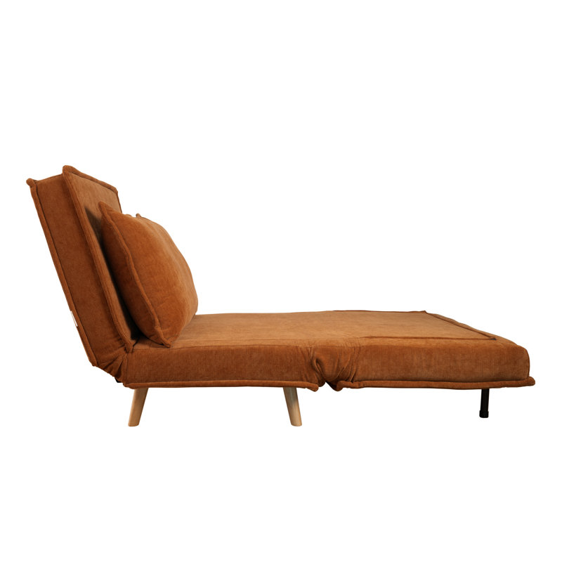 Chaise convertible en polyester Mikell, Orange