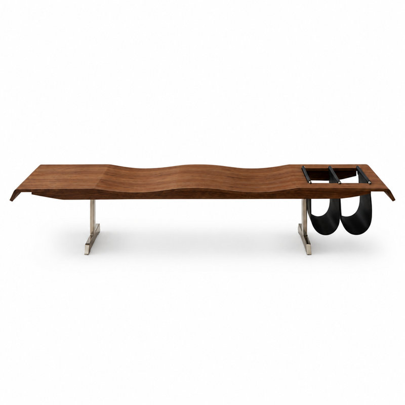 Solid Ash Wood Irregular Long Lounge Chair