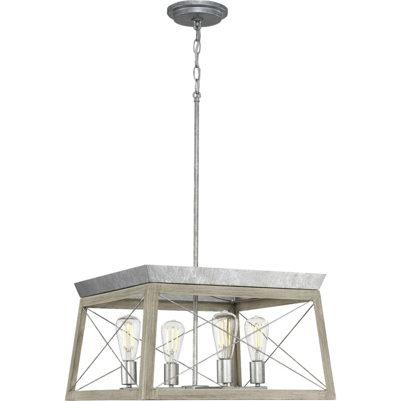 Uschi 4 - Light Dimmable Cage Chandelier, Galvanized