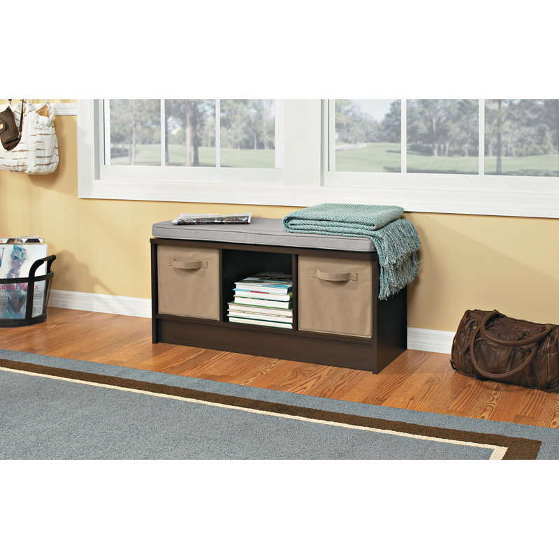 ClosetMaid Cubeicals 3-Cube Shoe Storage Bench, Espresso/Gray