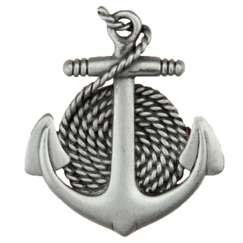 Anchor & Rope Cabinet Knob, Antique Pewter