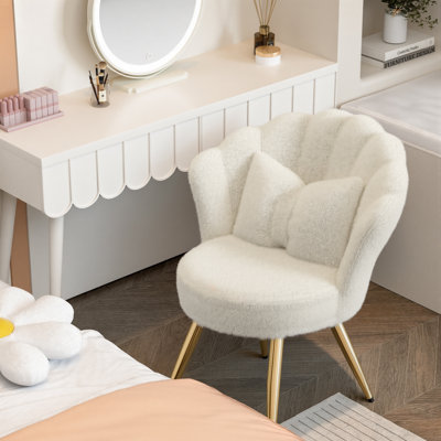 Upholstered Faux Fur Barrel Chair