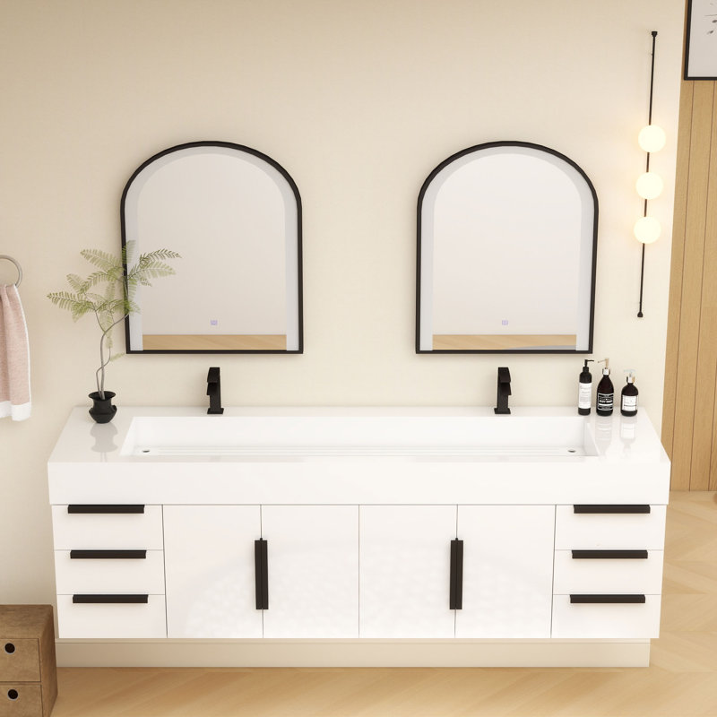Meuble-lavabo simple mural 72 po Jessica, Blanc