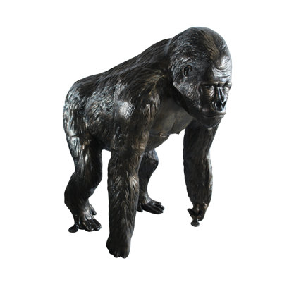 Statue de gorille géant en aluminium avec sculpture en fourrure complexe NIFao