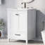 Meuble-lavabo 24 po avec lavabo, meuble-lavabo avec tiroir et portes, bois massif et panneau de fibres à densité moyenne 24 po