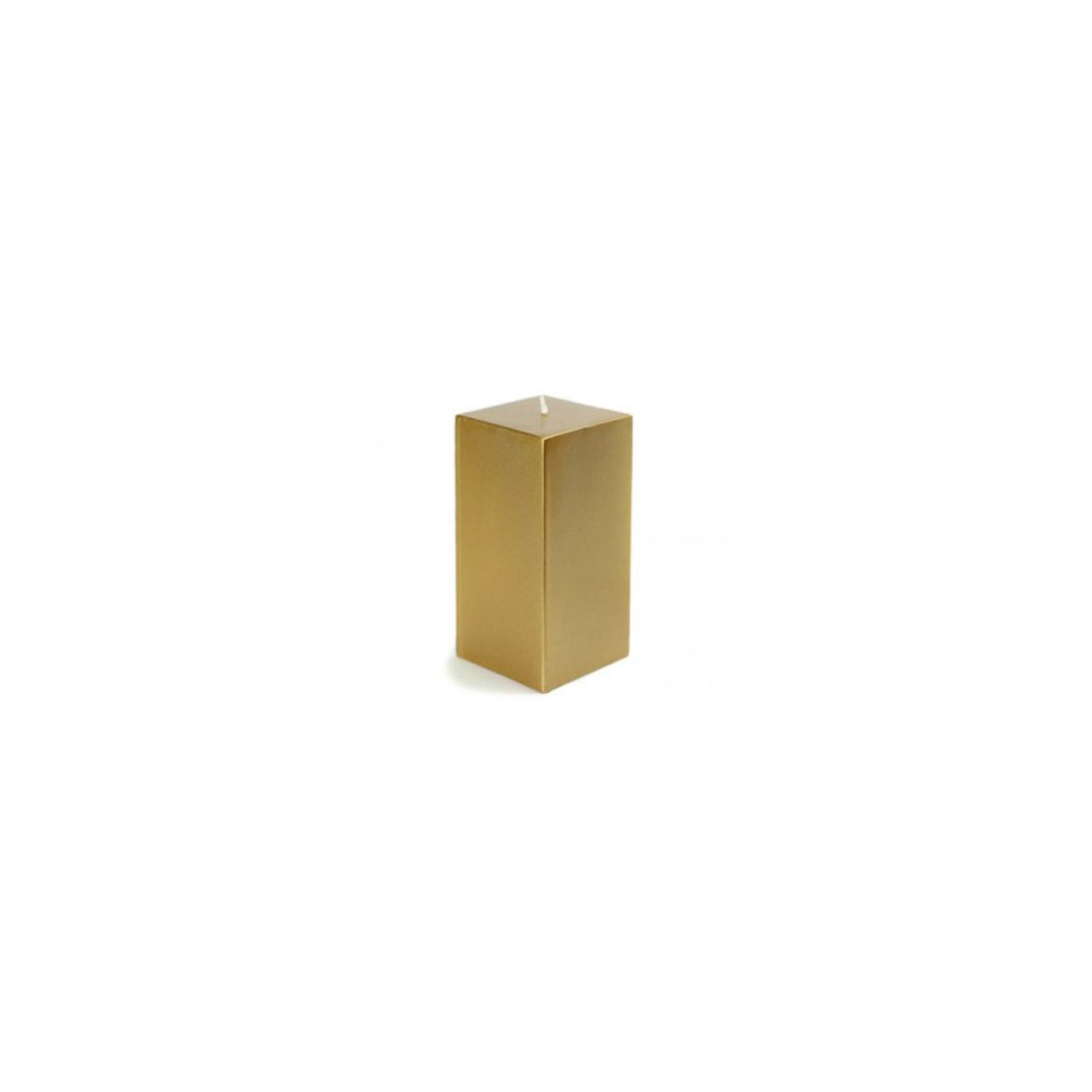 Square Pillar Candle, Metallic Gold, 6" H x 3" W x 3" D, Set of 12