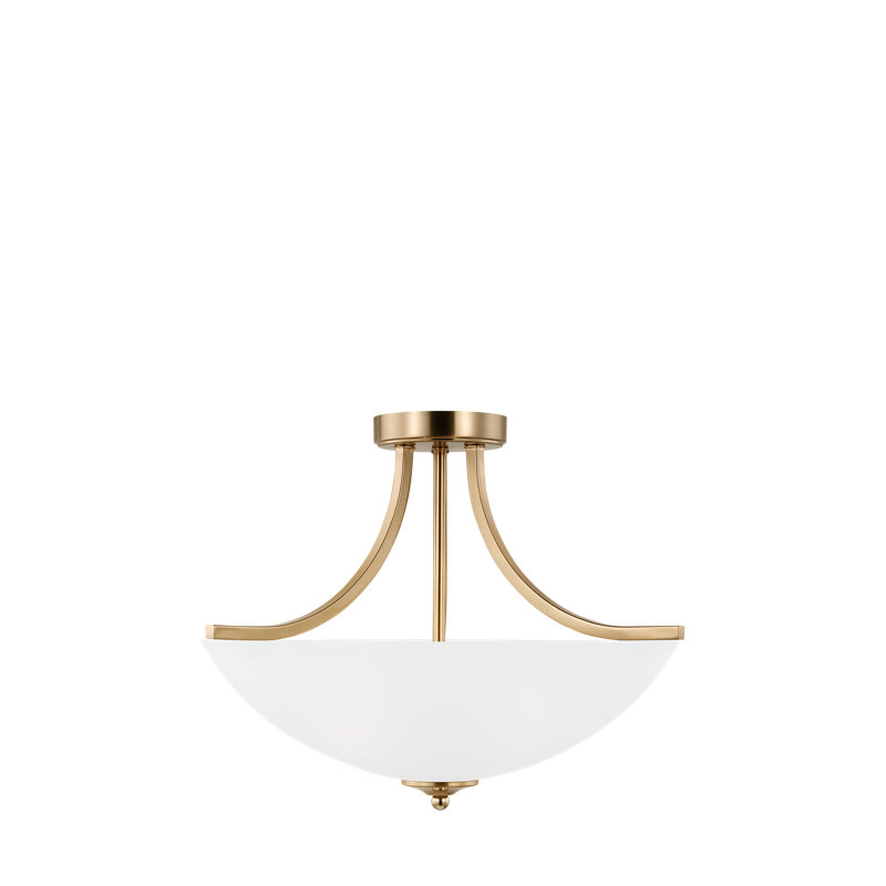 Geary Medium Three Light Semi-Flush Convertible Pendant from Generation Lighting , Satin Brass