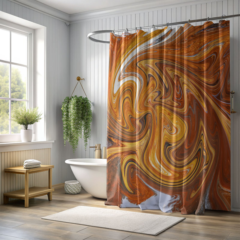 Rideau de douche standard 1 pièce Fall Gem, H 74 po x l 71 po