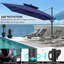 128' X 128' Square Outdoor Solar Led Cantilever Patio Umbrella without Weighted Base-1693370714