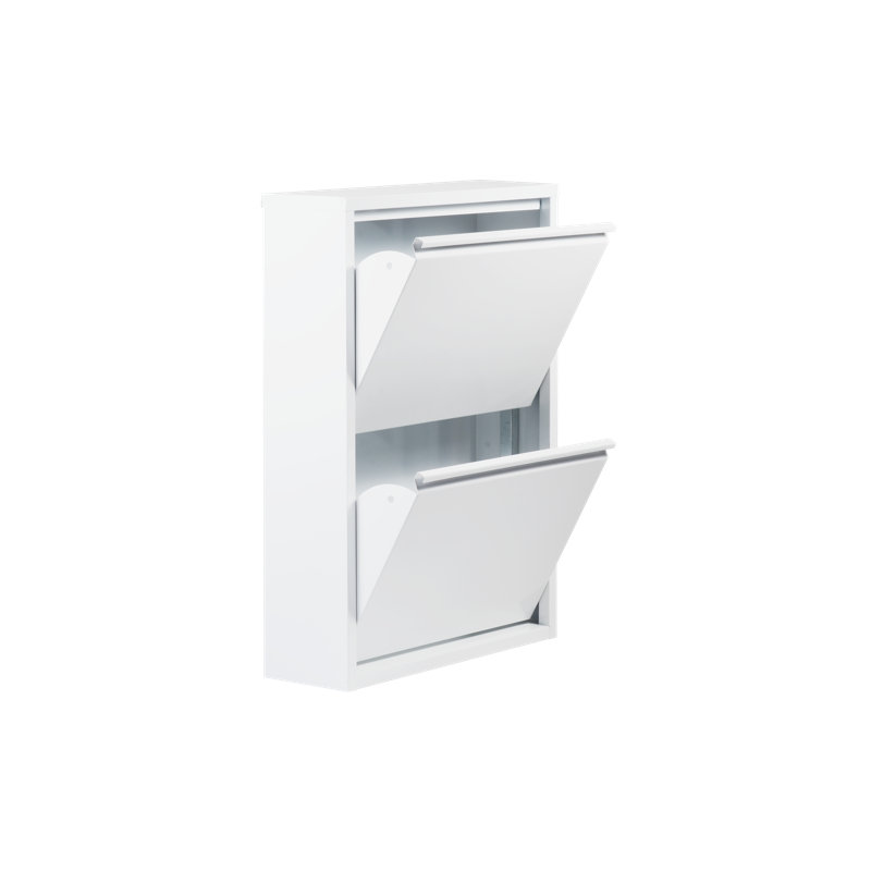 4 Pair Shoe Storage Cabinet, White