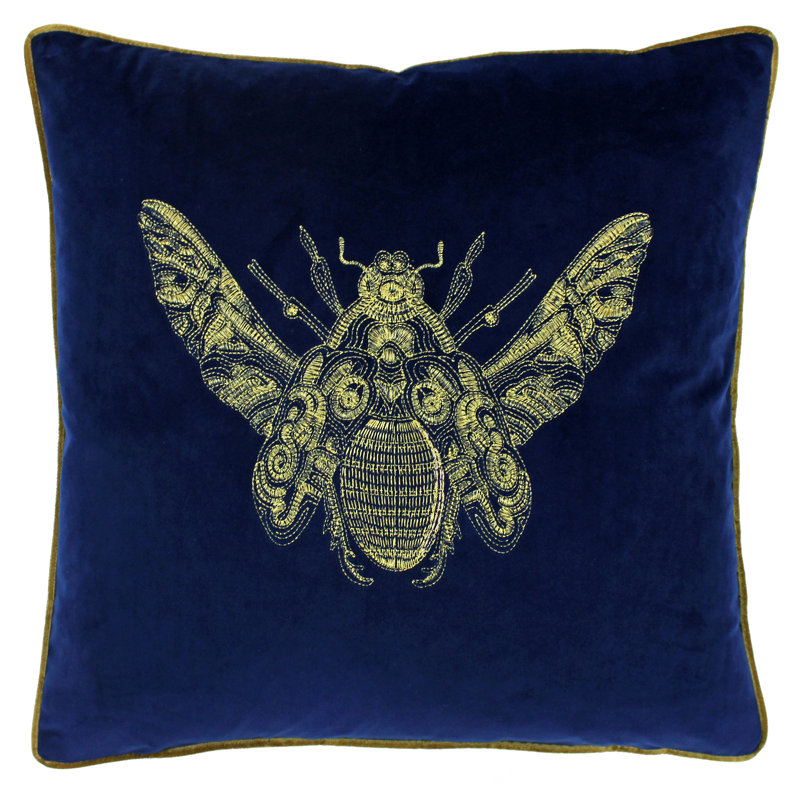 Animal Print Square Cushion Cover, Royal Blue, Pillow Cover & Insert