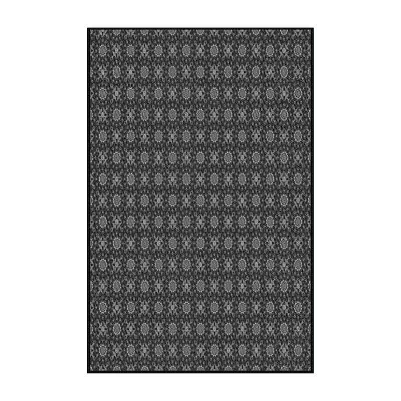 Tapis noir/vert tissé à la machine, Rectangle 5 pi x 7 pi