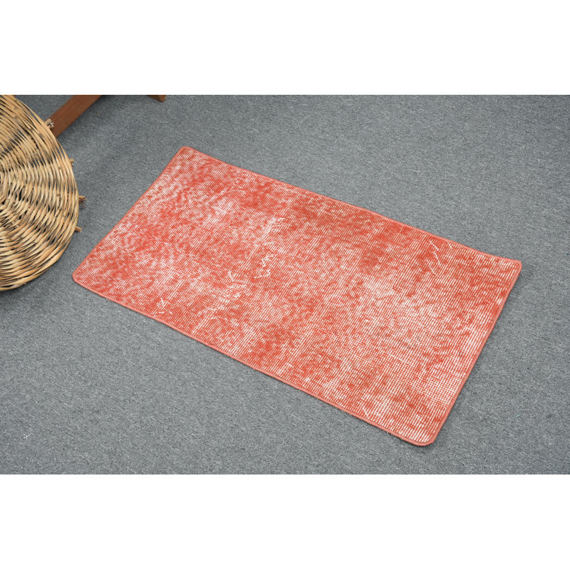 Handwoven Vintage Turkish Red Rug Ideal for Soft Boho Accent and Floor Decor in a 2x3 Foot Area