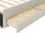 Lit plateforme simple tapissier en lin - Comprend un lit gigogne et 3 tiroirs de rangement