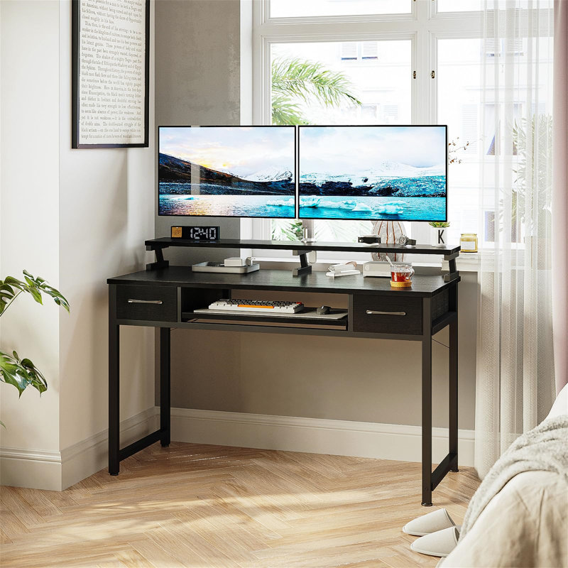 Cailaen Metal Base Computer Table, Black