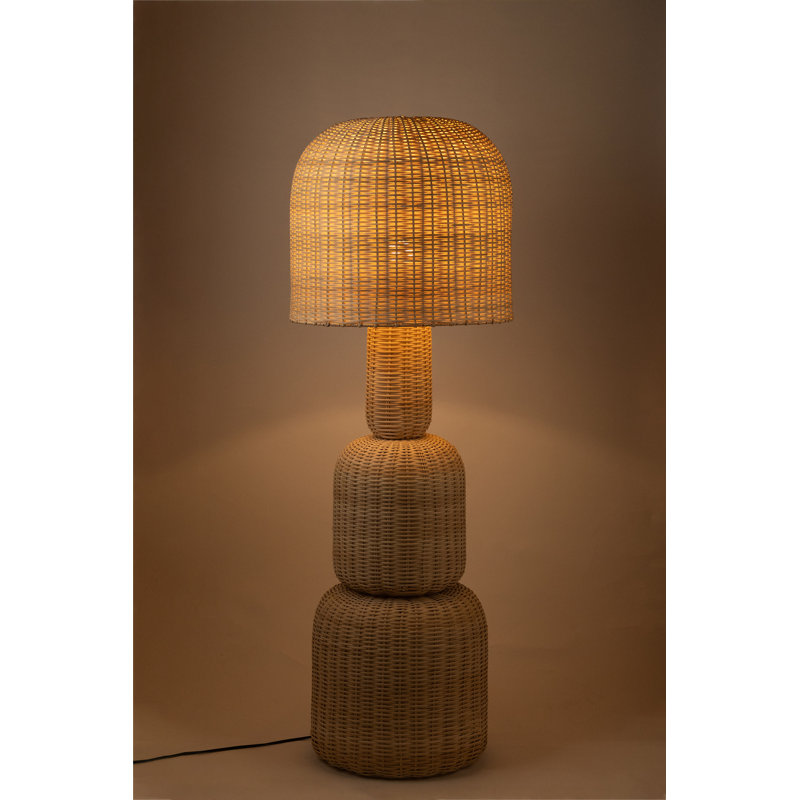 Lampe sur pied en rotin naturel Harvest, Naturel