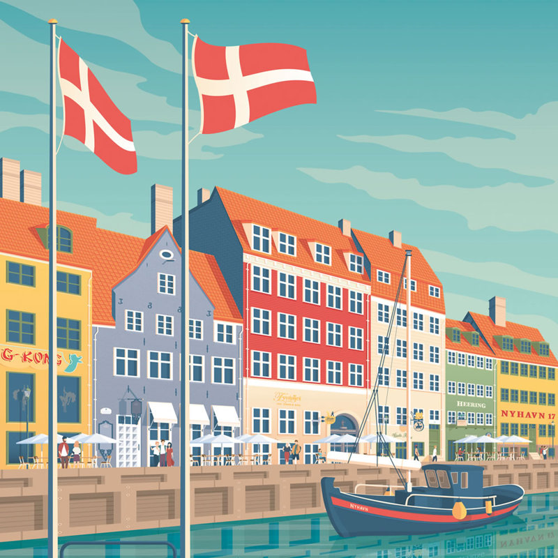 Copenhagen - No Frame Print, 70cm H x 50cm W
