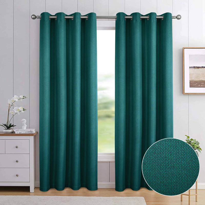 Aamia Blackout Curtain Pair, Green, 274cm Width x 274cm Drop
