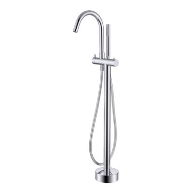 Robinet de baignoire thermostatique autoportant en acier inoxydable H 39 "avec douche à main H 39"
