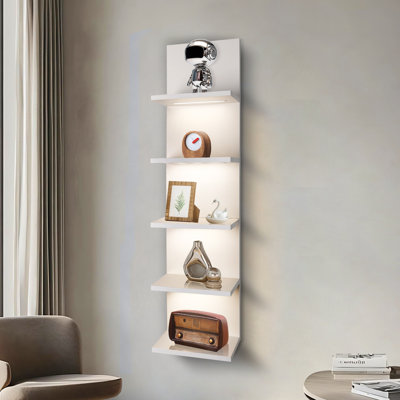 Deangelos 5-Tier Floating Shelf with Bulit-in LED Lights