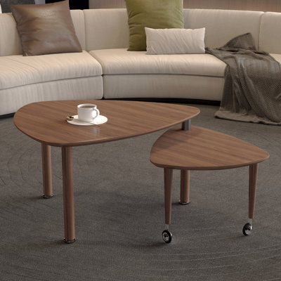 Wood Coffee Table Living Room 360 Degree Rotatable Modern For Living Room Solid Legs With Simply Assemble Cocktail Table Rotating Modern Apartment Furniture Walnut / Black / Grey Brown / White