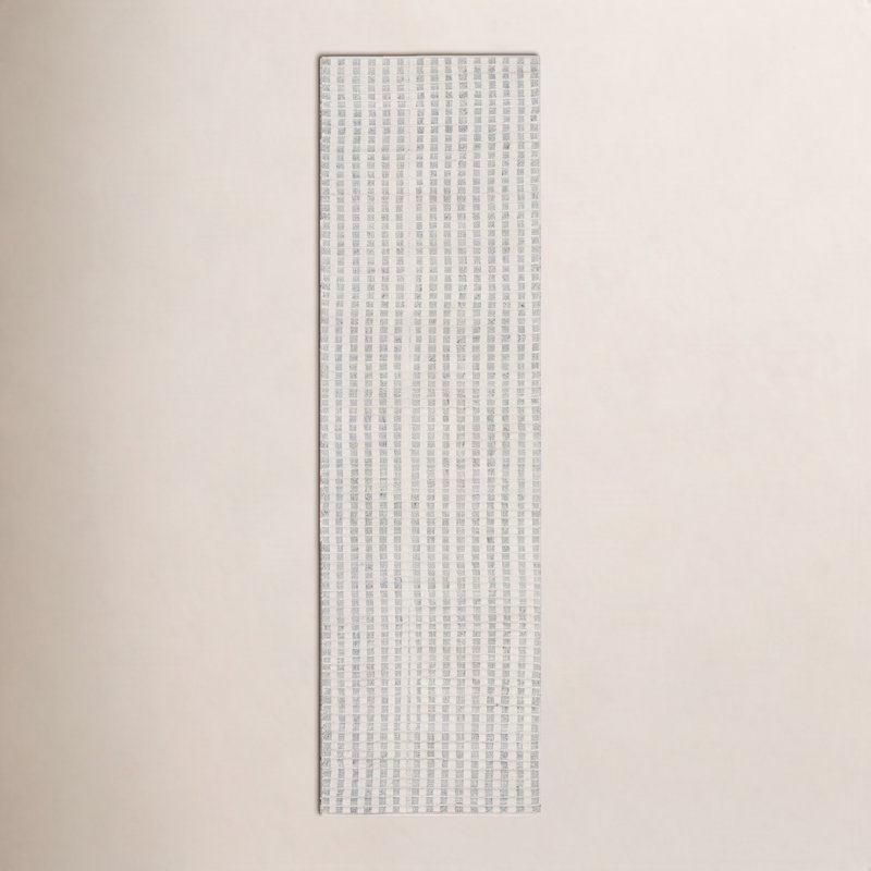 Tapis rayé en soie de bambou Russo, Tapis de couloir 2 pi 3 po x 8 pi