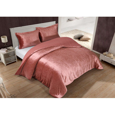 Solid Crushed Velvet Duvet Cover Set
