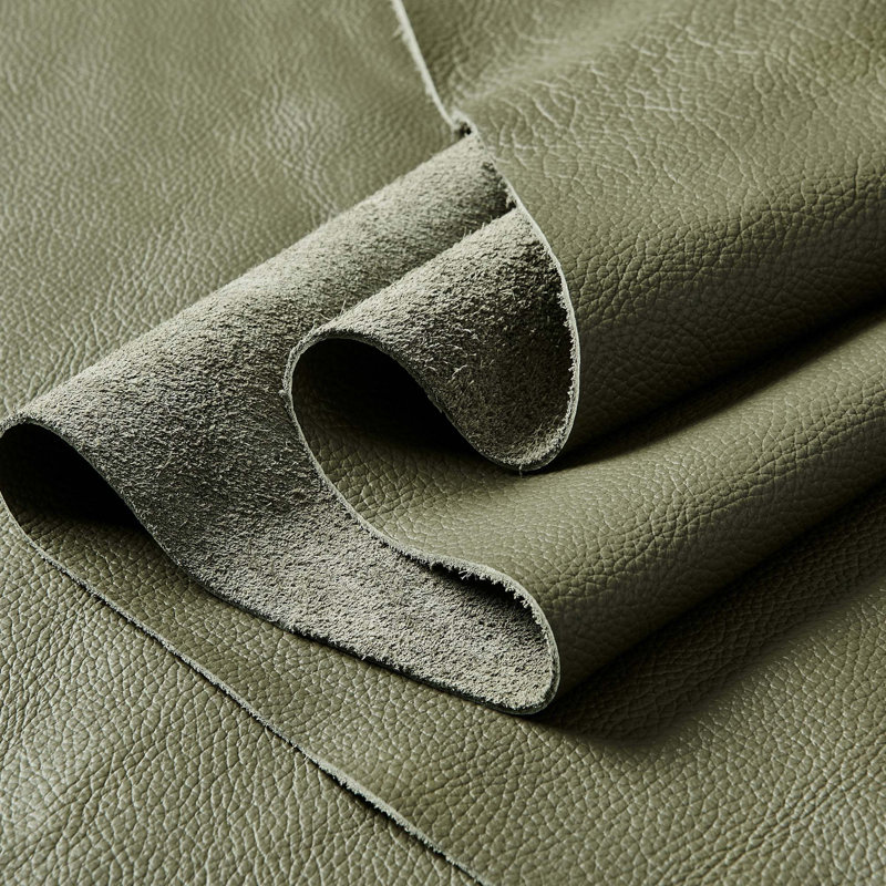 Canapé modulaire à large accoudoirs en cuir, Top Grain Leather - Olive Green