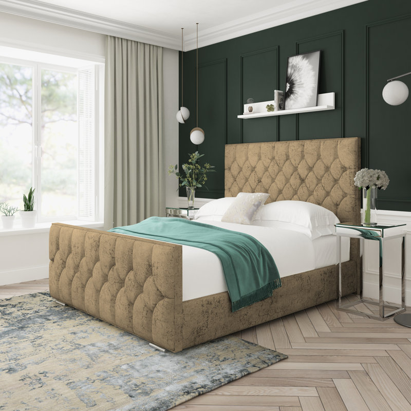 Upholstered Bed, Kingsize (5'), Mink
