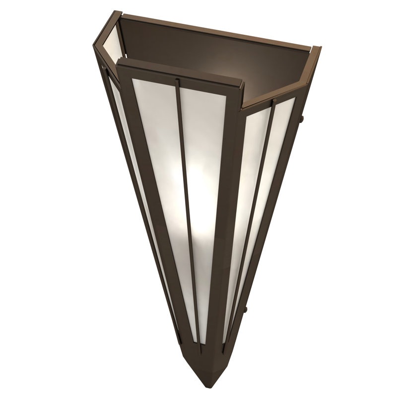 Brum 1 - Light Flush Mounted Sconce, Oil Rubbed Bronze, White Art