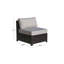 Monaco Brown And Grey Modular Armless Chair