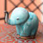 Duangkamol Turquoise Elephant Child Celadon Ceramic Figurine