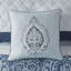 Édredon très grand 8 pièces, courtepointe bleue, 2 taies décoratives européennes, 1 coussin, pièce de fer à vapeur carrée, imprimé, rembourrage, coussins décoratifs, froissé