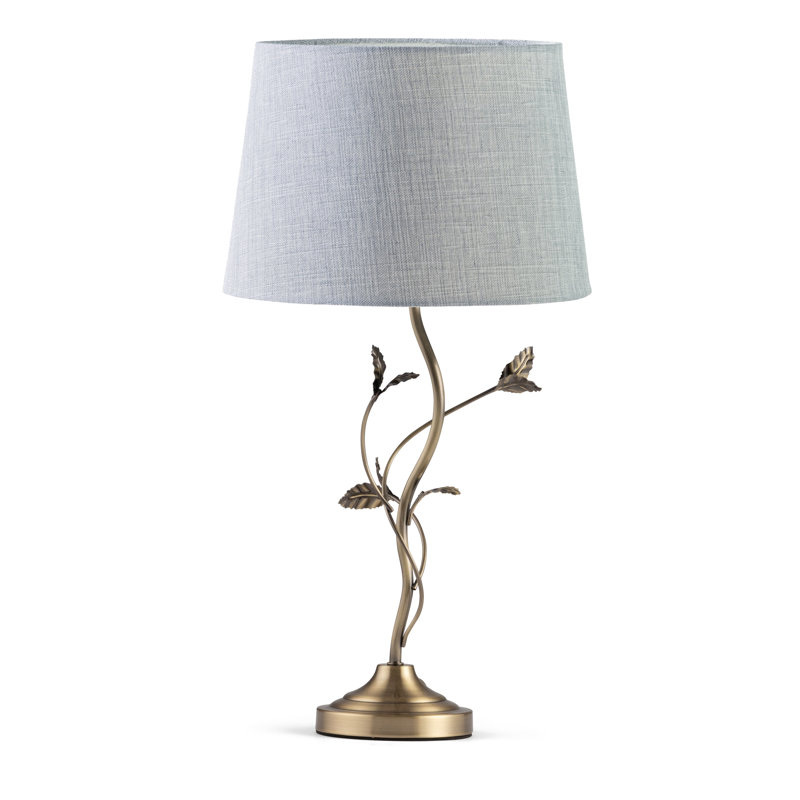 Antique Metal Leaf 59cm Table Lamp, Grey