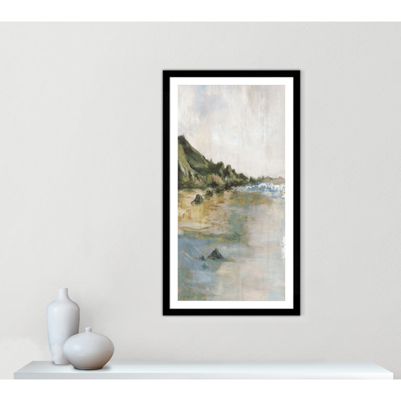 Impression «Tide’s Edge» par Casa Fine Arts, Noir, noir, noir, noir, Reproduction encadrée avec passe-partout
