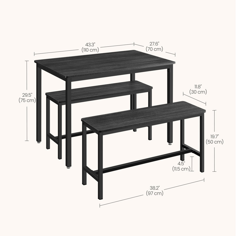 Tuleah 4 - Person Four Leg Dining Set, Black