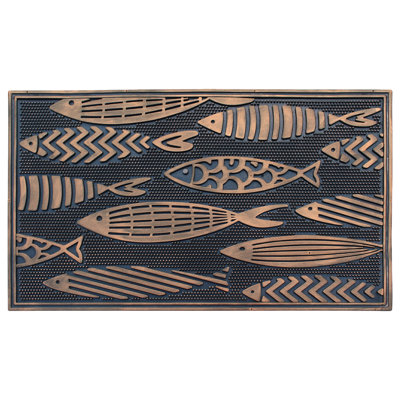 A1HC First Impression Fish Rubber 18" X 30" Non-Slip Indoor Outdoor Long Lasting Door Mat