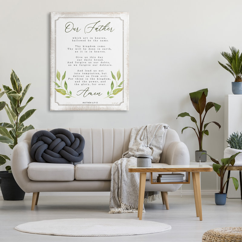 «Our Father Spiritual Proverb», impression sur toile, H 48 po x l 36 po x P 1,5 po