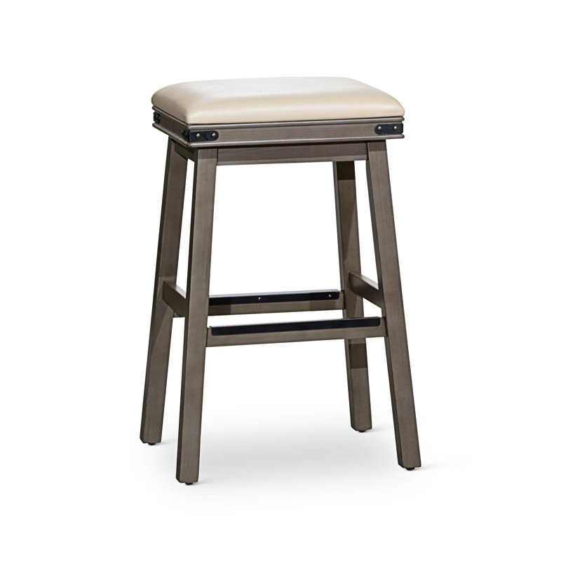 Tabouret de comptoir court Kyriel 30, Gris, Gris