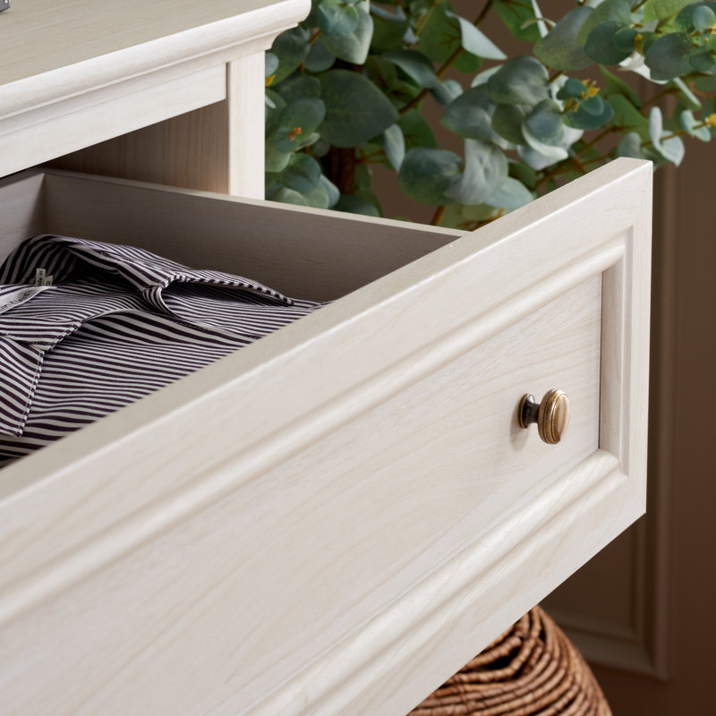 Commode 6 tiroirs Cardae, Blanc décoloré