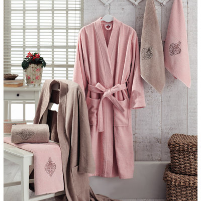 Peignoir 100% coton mi-mollet avec poches