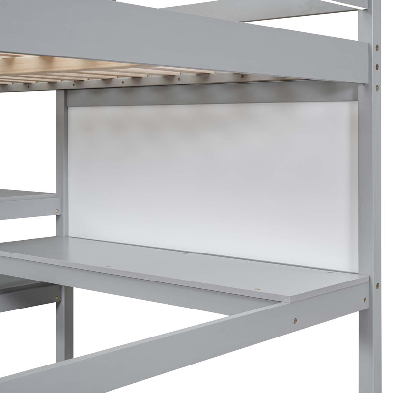 Lit plateforme avec rangement Kilee, Lit simple, Gris